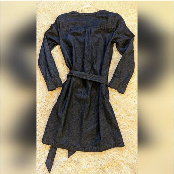 Draper James Chambray Belted Ruffle Long Sleeve Shift Dress - Picture 6 of 14